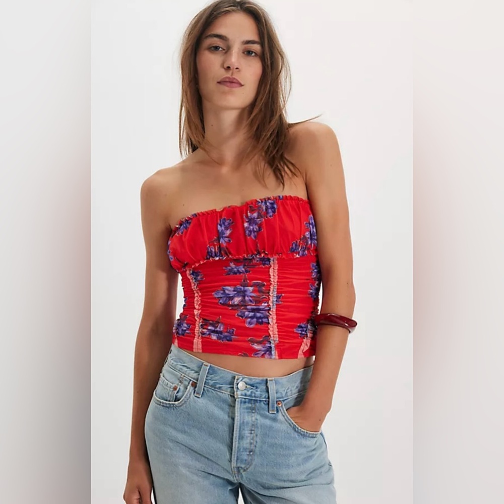 NWT Free People Scottie Printed Tube Top